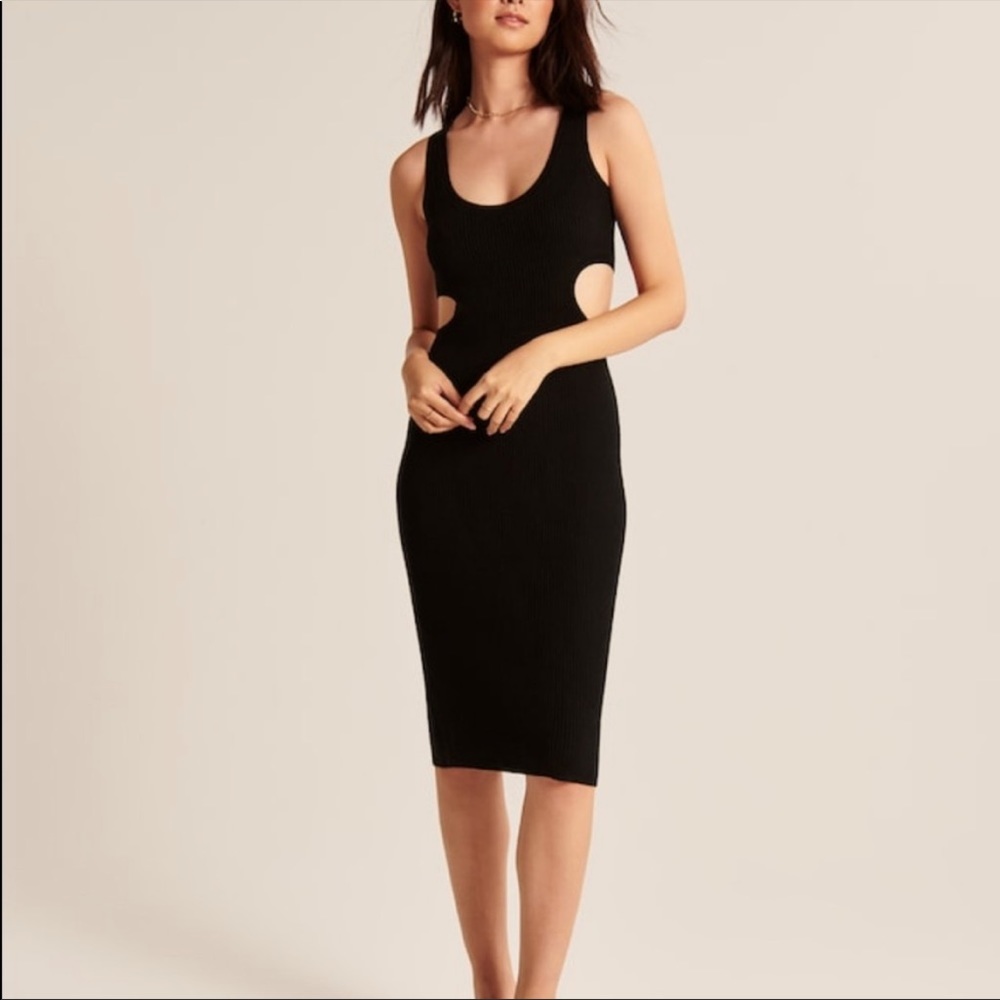 Abercrombie NWOT Ribbed Midi Cutout Dress